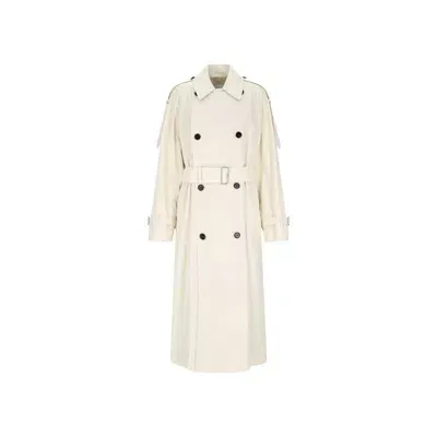 Burberry Cotton Trench Coat In White