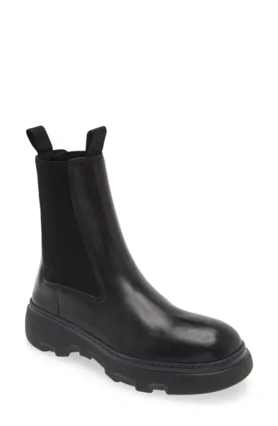 Burberry Leather Chelsea Boots In Black