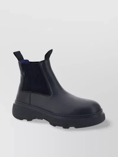 Burberry Creeper Style Ankle Boots In Black