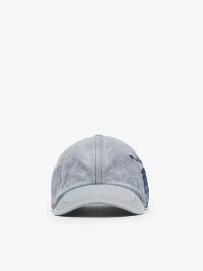 Burberry Logo-print Denim Baseball Cap In Blue