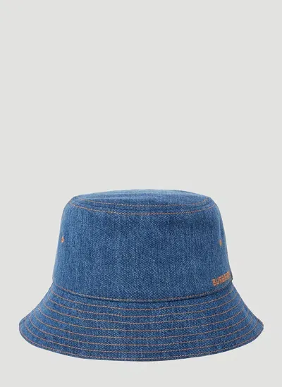 Burberry Denim Bucket Hat In Blue