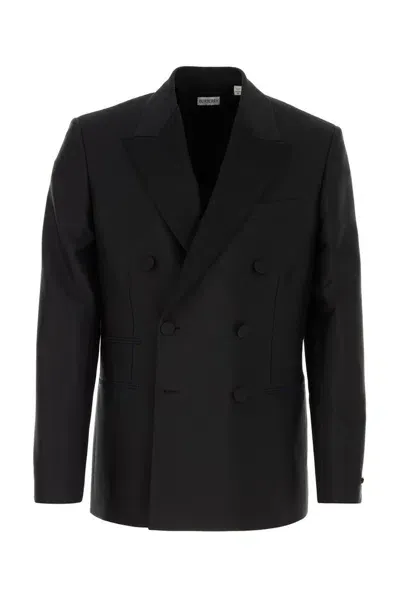 Burberry Double Breasted Peak Lapels Blazer In Multicolor