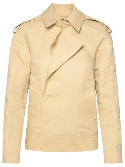 Burberry Double Breasted Trench Jacket In Beige