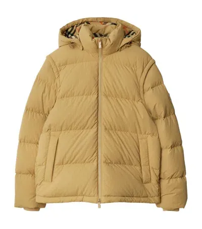 Burberry Logo-patch Puffer Jacket In Black