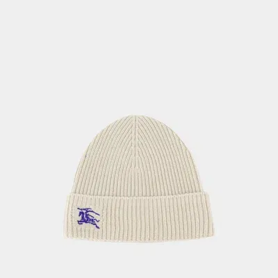 Burberry Ekd Beanie Hat In White