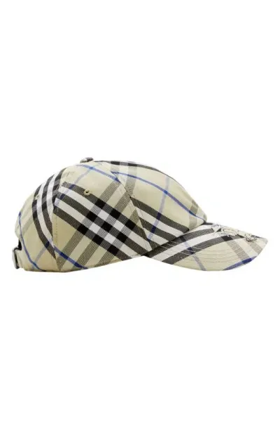 Burberry Ekd Check Baseball Cap In Lichen