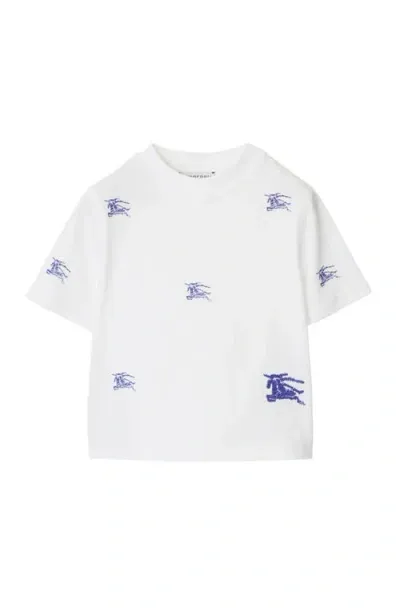 Burberry Babies'  Ekd Cotton T-shirt In White