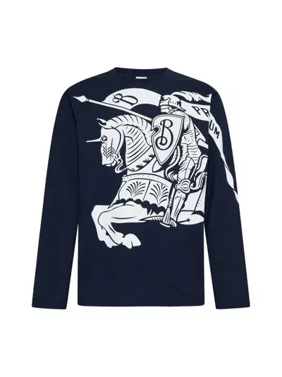 Burberry Ekd-print Cotton Sweatshirt In Blau