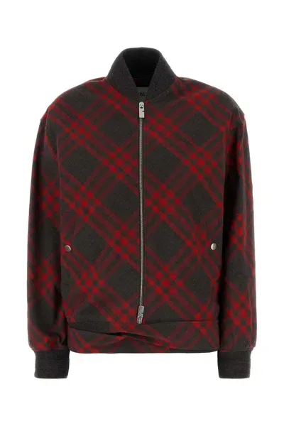 Burberry Embroidered Polyester Blend Bomber Jacket In Lochipcheck