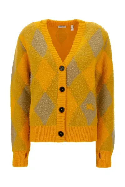 Burberry Embroidered Wool Cardigan In Mimosa Ip Pattern