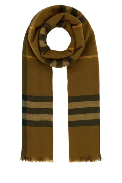 Burberry Embroidered Wool Scarf In Shrew