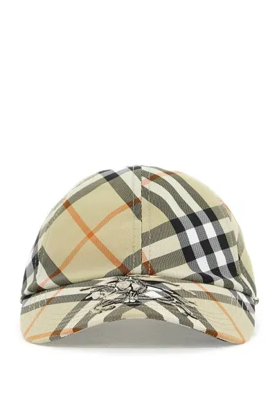 Burberry Ered Checkered Baseball Cap In Neutrals