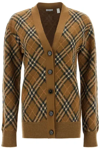 Burberry Ered Wool And Mohair Cardigan Sweater In Tan