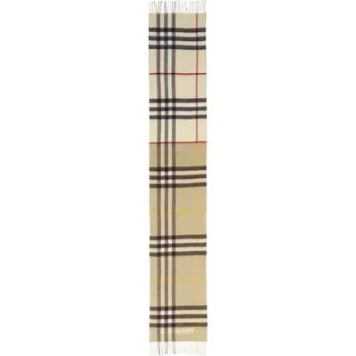 Burberry Giant Check Reversible Cashmere Scarf In Stone/hunter