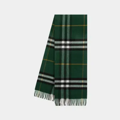 Burberry Giant Check Scarf -  - Cashmere - Green