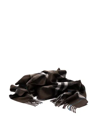 Burberry `giant Check` Scarf In Black  