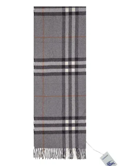 Burberry Giant Check Scarf In Gray