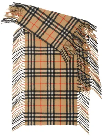 Burberry Happy Fringe Scarf In Neutrals