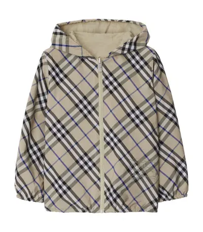 Burberry Kids'  Check Hooded Jacket In Neutrals