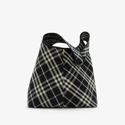 Burberry Large Check Shoulder Bag In Black/calico