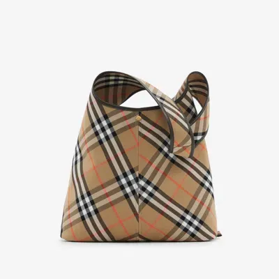 Burberry Large Check Shoulder Bag In Sand