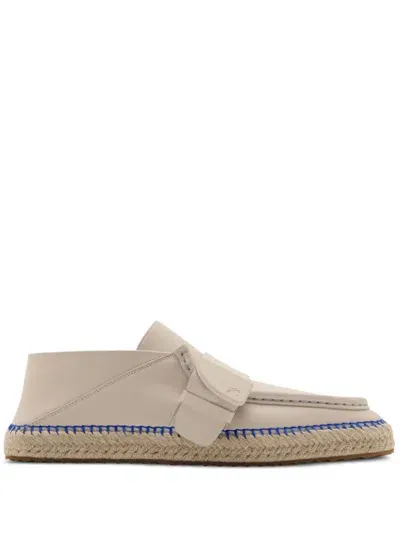 Burberry Leather Deck Espadrilles In 中性色