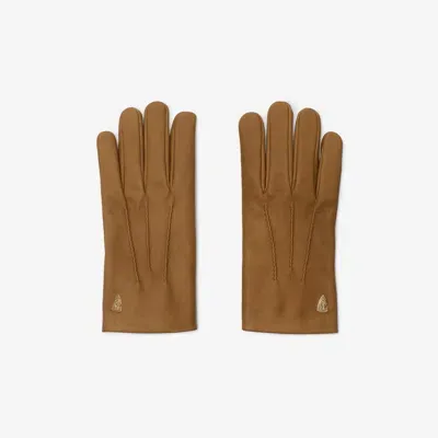 Burberry Leather Gloves In Hazel