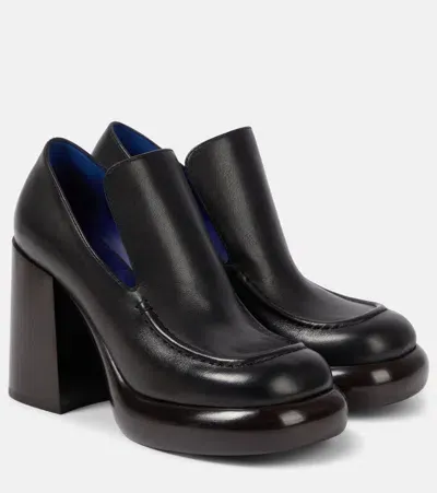 Burberry Leather Loafer Pumps In Black