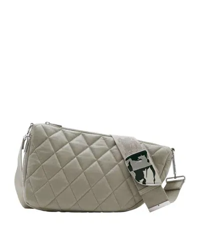 Burberry Shield Diamond-quilted Shoulder Bag In 灰色