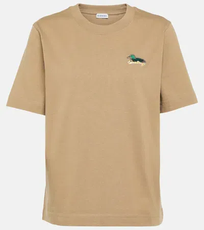 Burberry Logo Cotton Jersey T-shirt In Brown