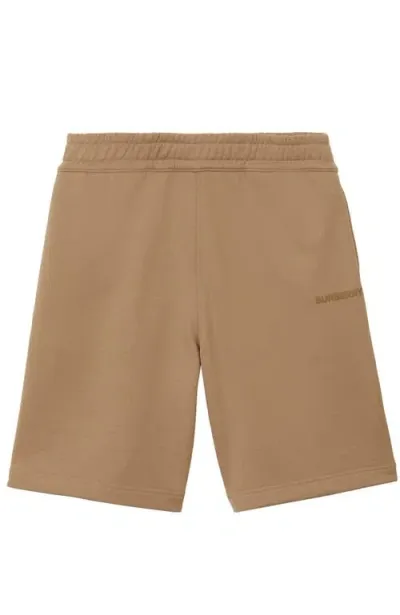 Burberry Logo-appliqué Cotton Shorts In Brown