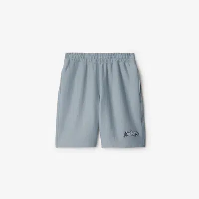 Burberry Logo Cotton Shorts In Gale