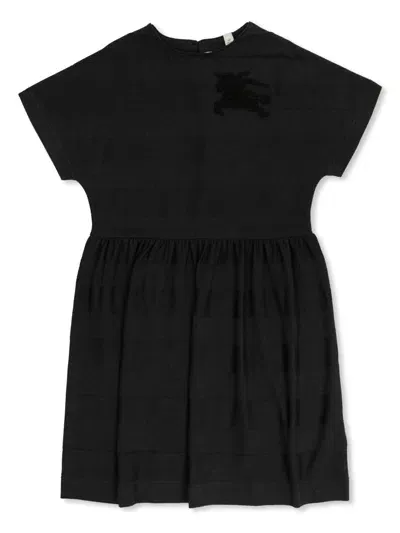 Burberry Kids' Logo-embossed Cotton Dress In Black