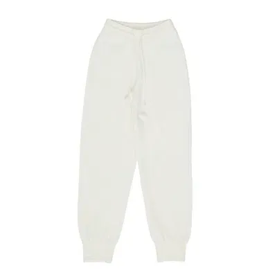 Burberry Logo Embroidered Drawstring Jogger Pants In White