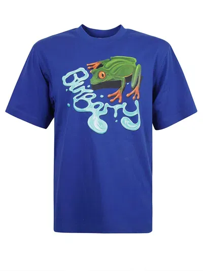 Burberry Logo Frog T-shirt In Blau