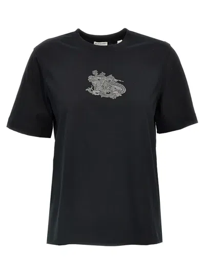 Burberry Logo Print T-shirt In Black