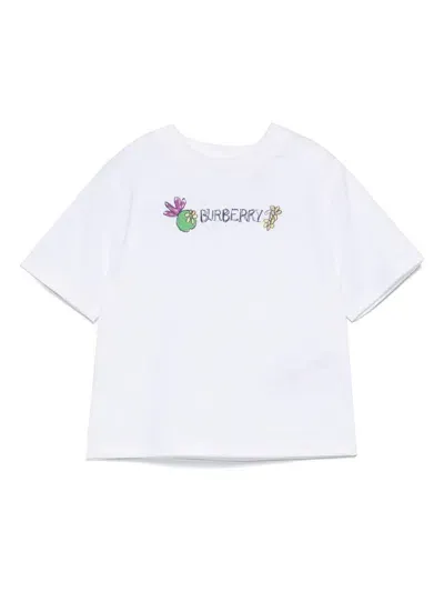 Burberry Babies' Logo-print T-shirt In Weiss