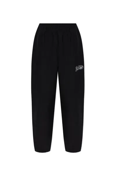 Burberry Logo Printed Jogging Pants In Black