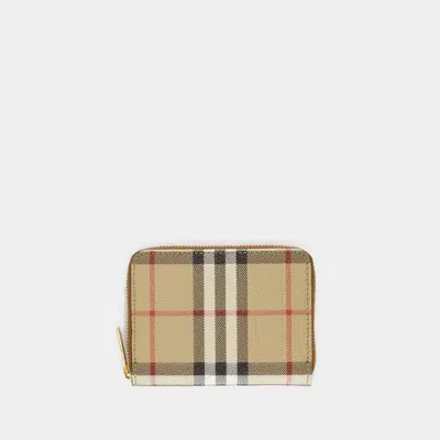 Burberry Ls Mn Zip Around Wallet In Brown