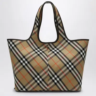 Burberry Medium Tote Bag Check In Beige