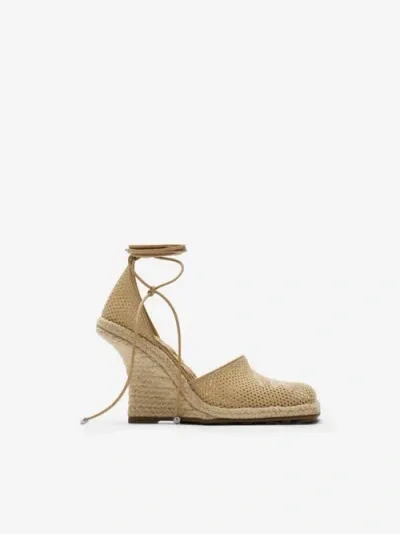 Burberry Mesh Plunge Espadrilles In Field