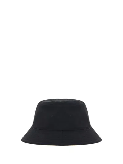 Burberry Mh Check Lined Bucket Bucket Hat In Black