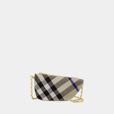 Burberry Micro Shield Wallet On Chain In Beige