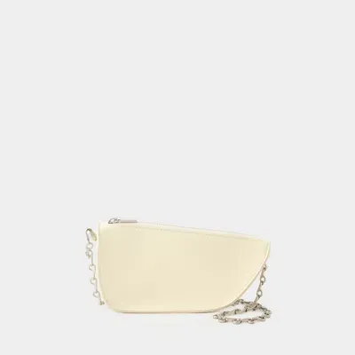 Burberry Micro Shield Wallet On Chain In Beige