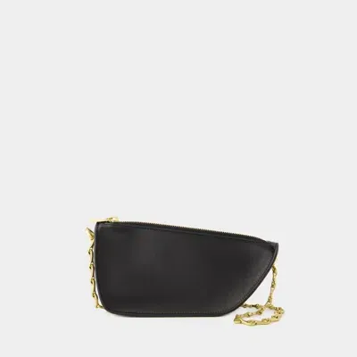 Burberry Micro Shield Wallet On Chain In Black