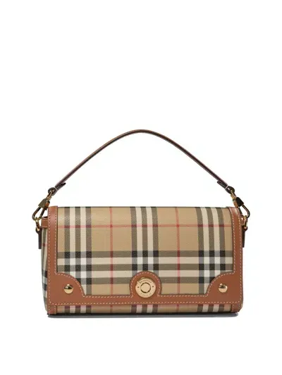 Burberry Vintage Check Logo-plaque Shoulder Bag In Briar Brown