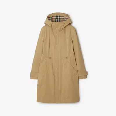 Burberry Nylon Cotton Parka In Flax