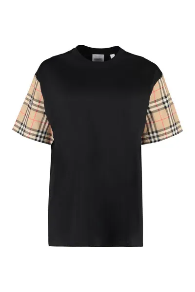 Burberry Oversize Cotton T-shirt In Black