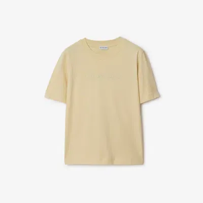 Burberry Paisley Logo Cotton T-shirt In Candle