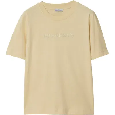 Burberry Paisley Logo Cotton T-shirt In Candle